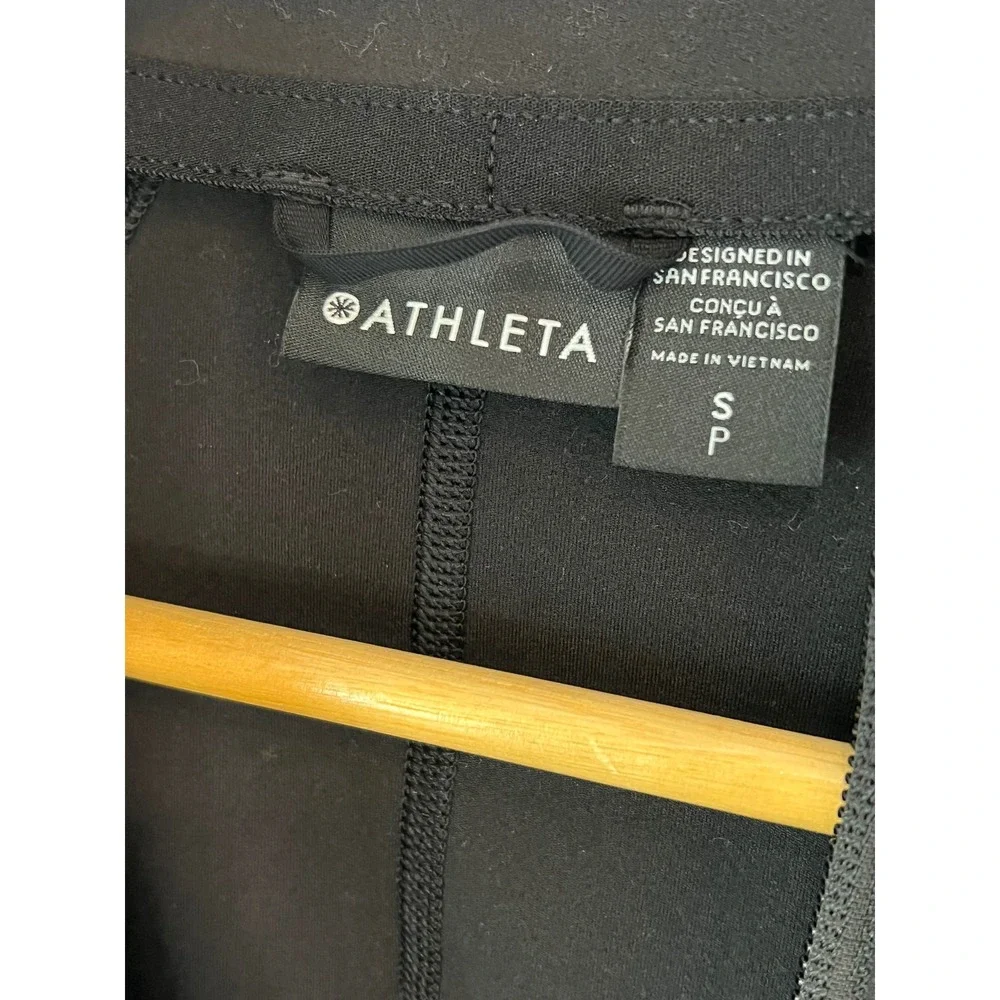 Athleta Salutation Jacket Black Full Zip Yoga Training Mock Neck Small active